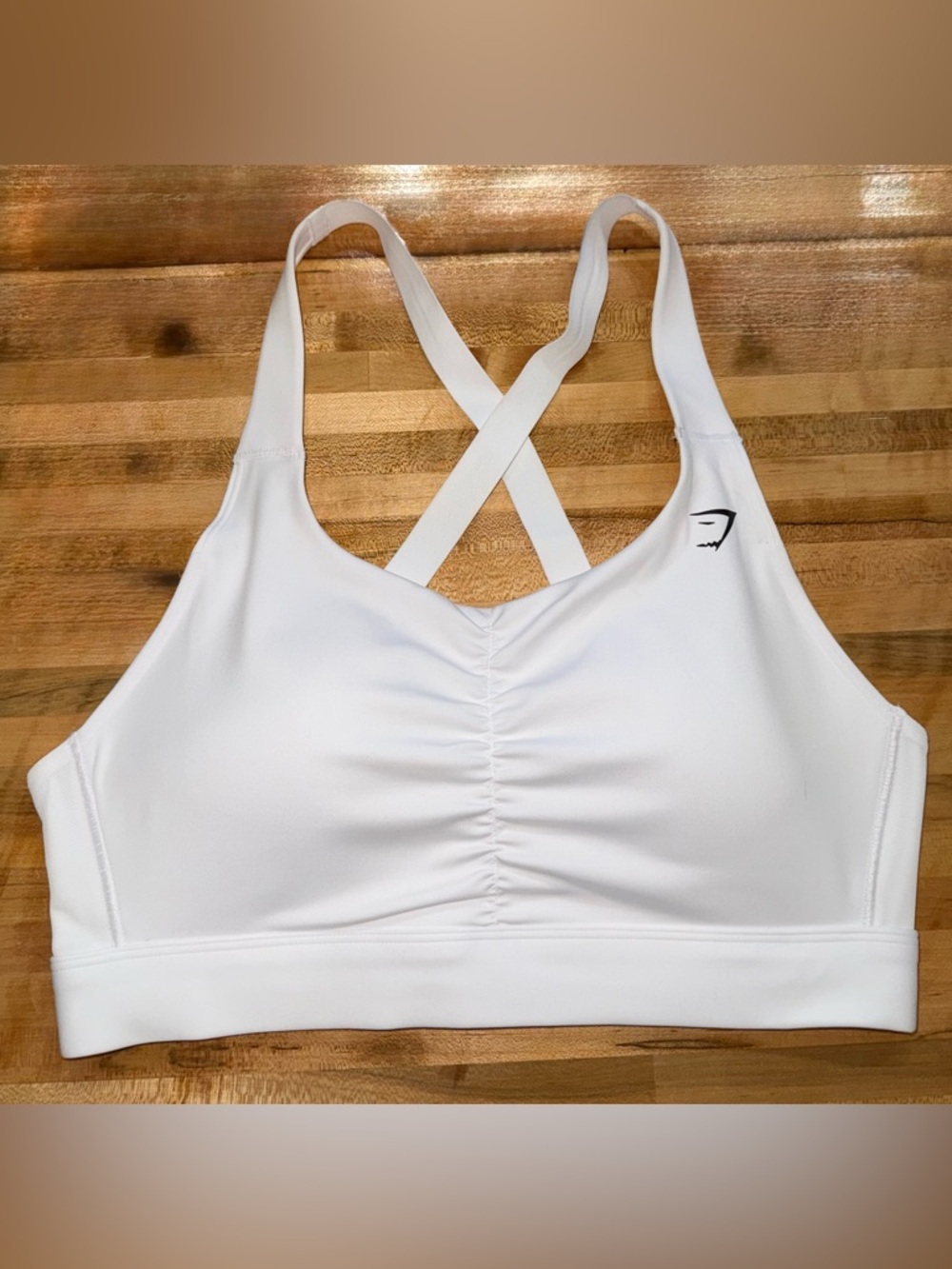 Gymshark High Support Ruched
Sports Bra - White Size Medium
